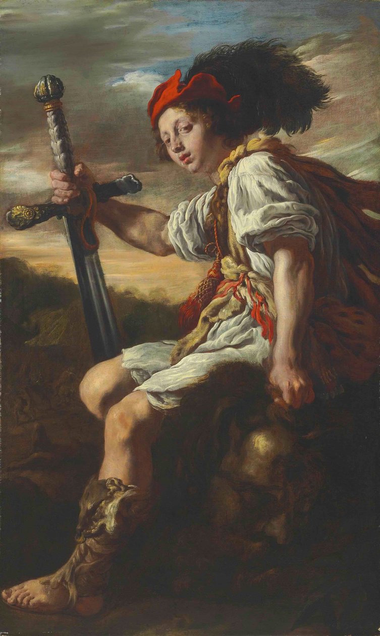 David mit dem Haupt des Goliath von Domenico Fetti