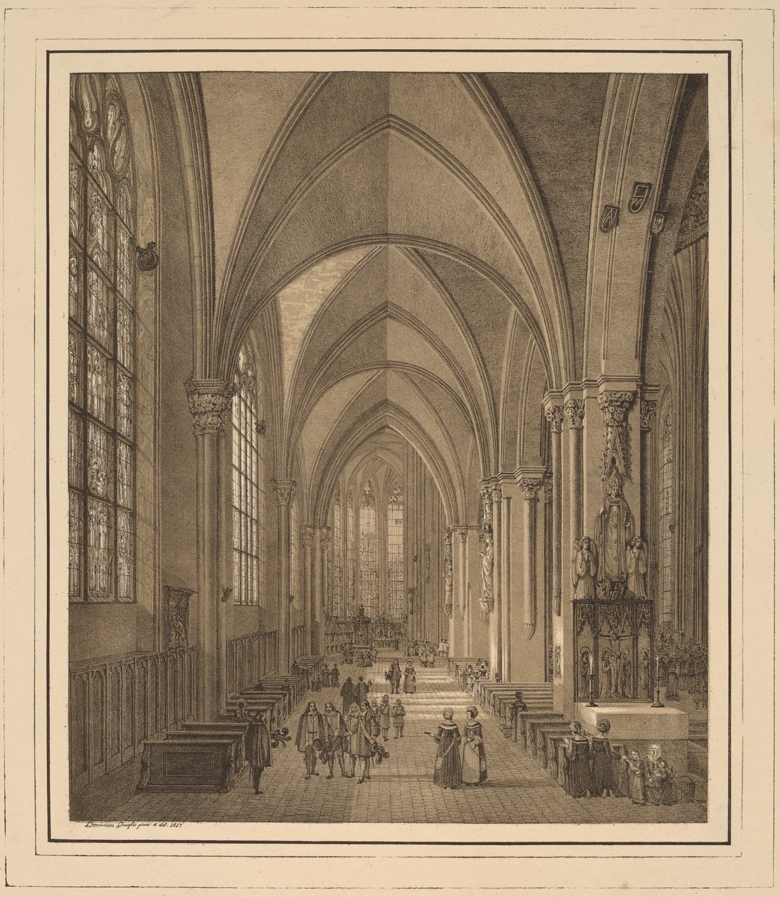 Ansicht des Inneren der Kirche St. Sebald in Nürnberg von Domenico Quaglio