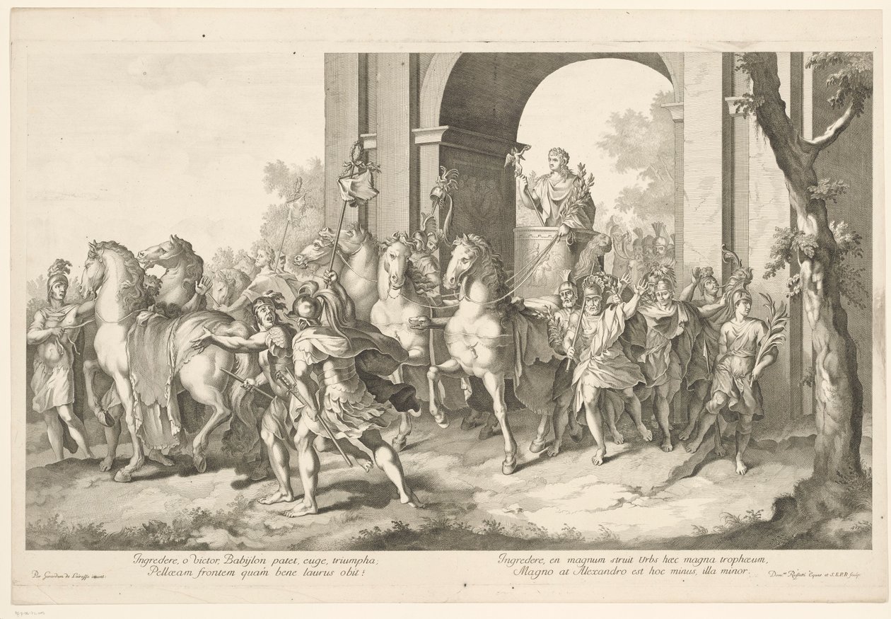 Militärischer Zug mit Alexander dem Großen auf Triumphwagen von Domenico Rossetti