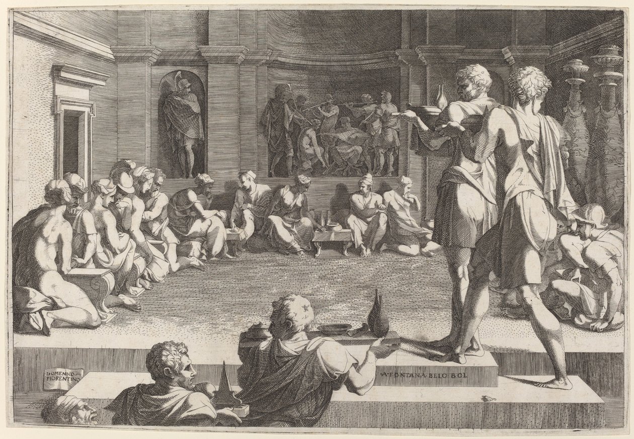 Das Bankett von Alexander dem Großen, 1544-46 von Domenico del Barbiere