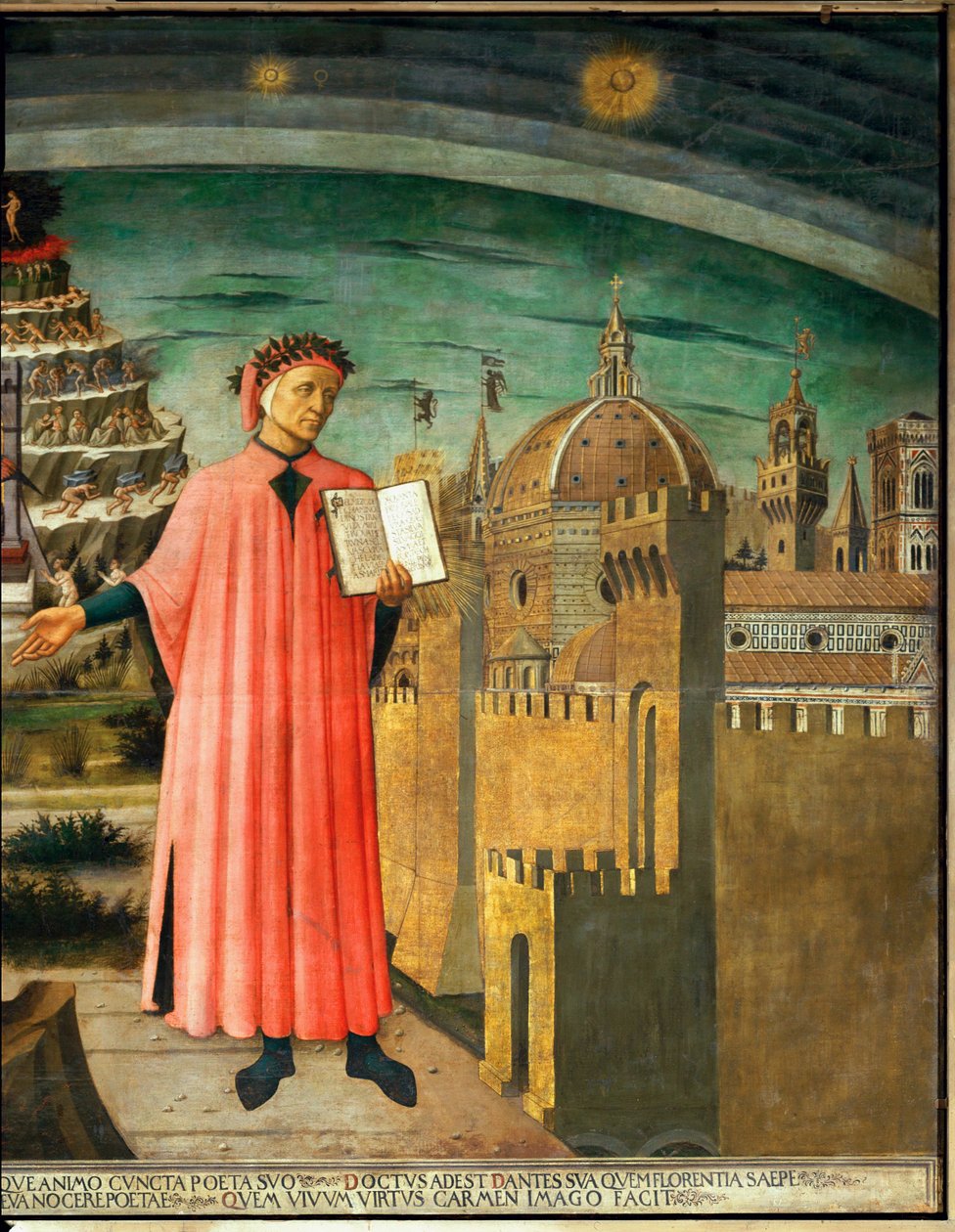 Dante Alighieri und Blick auf Florenz, Italien von Domenico di Michelino