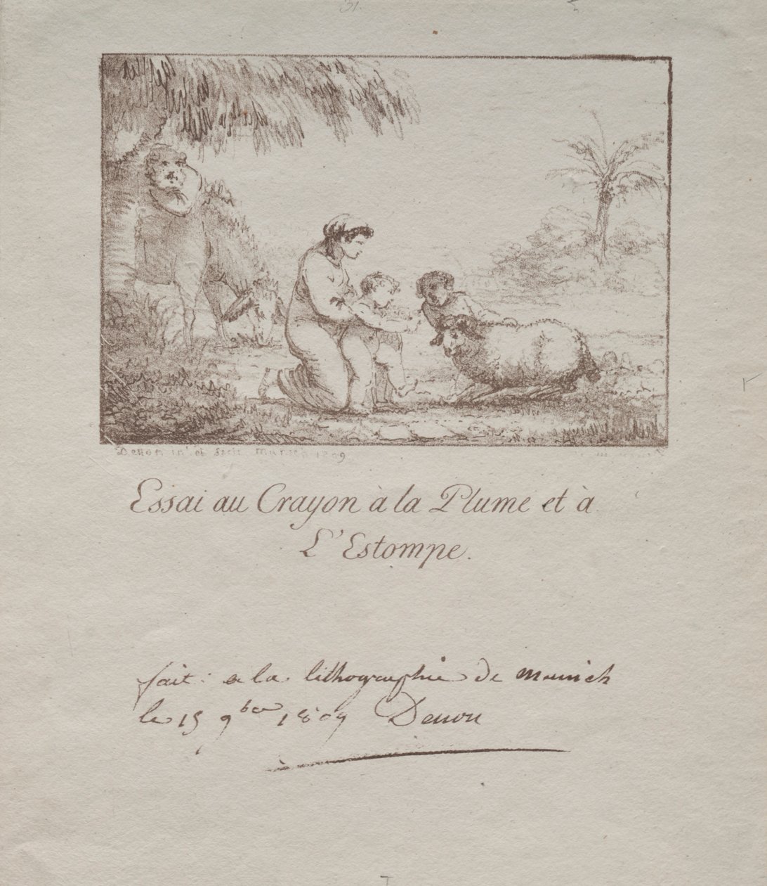 Heilige Familie auf der Flucht nach Ägypten, 1809 von Dominique Vivant Denon