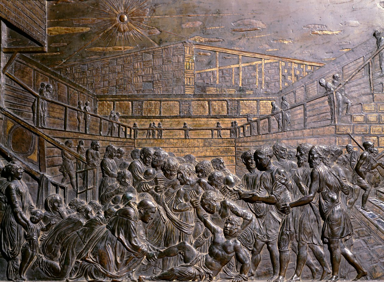 Italien, Padua, Basilika des Heiligen Antonius von Padua, Hl. Antonius heilt den Fuß eines Jugendlichen von Donatello