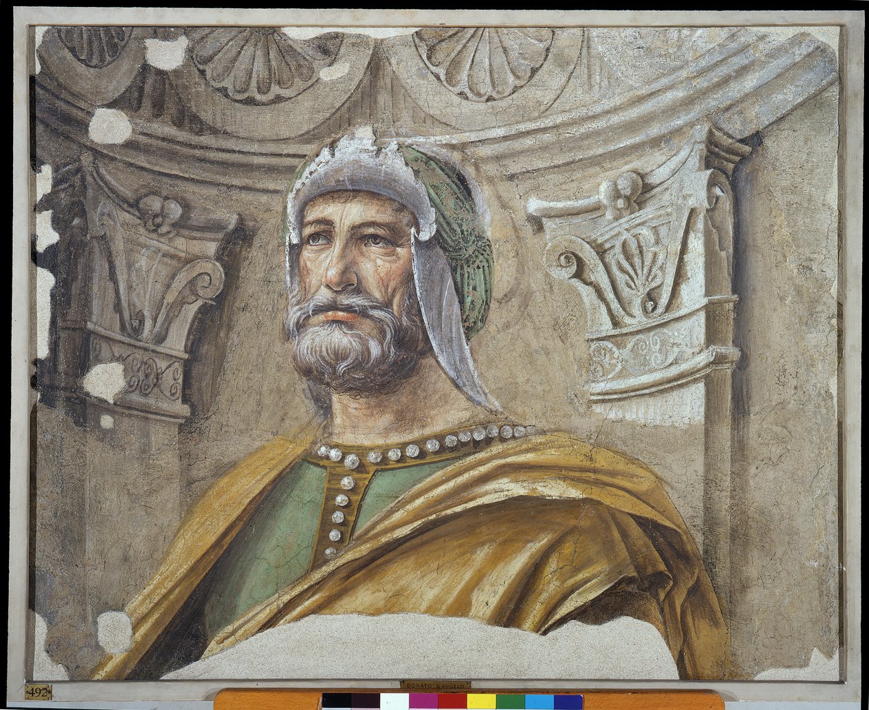 Mann mit Bart und Helm von Donato Bramante