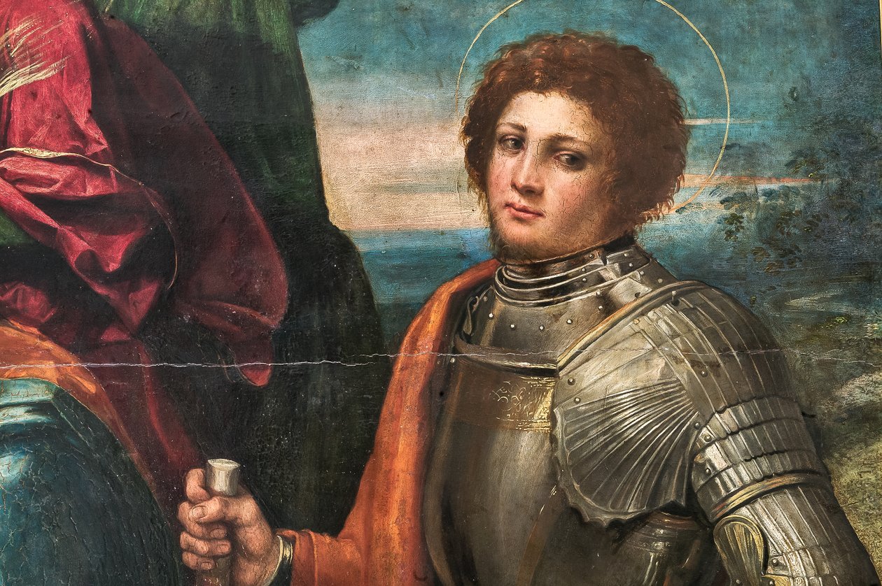 Madonna mit Jesuskind und St. Sebastian und St. Georg (Detail) von Dosso Dossi