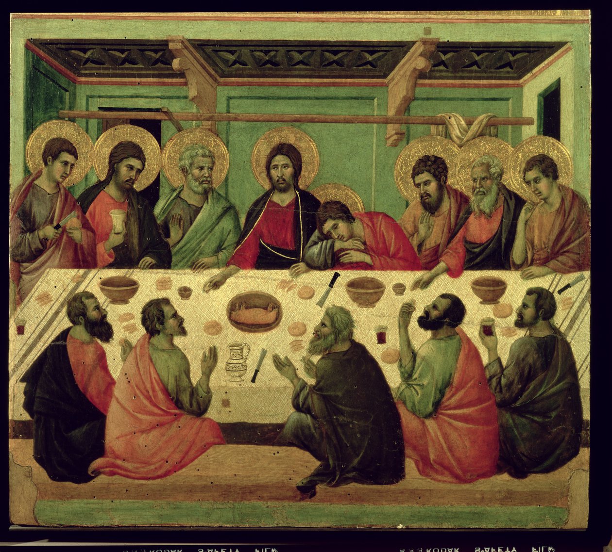 Das letzte Abendmahl, vom Passionsaltar von Duccio di Buoninsegna
