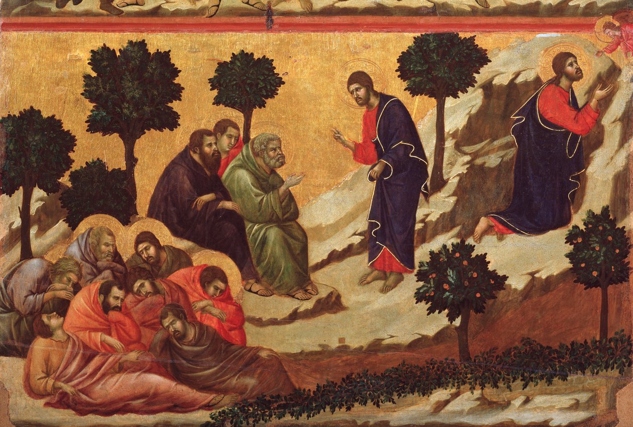Agonie im Garten. Maestà-Altarbild (Tempera auf Holz) von Duccio di Buoninsegna
