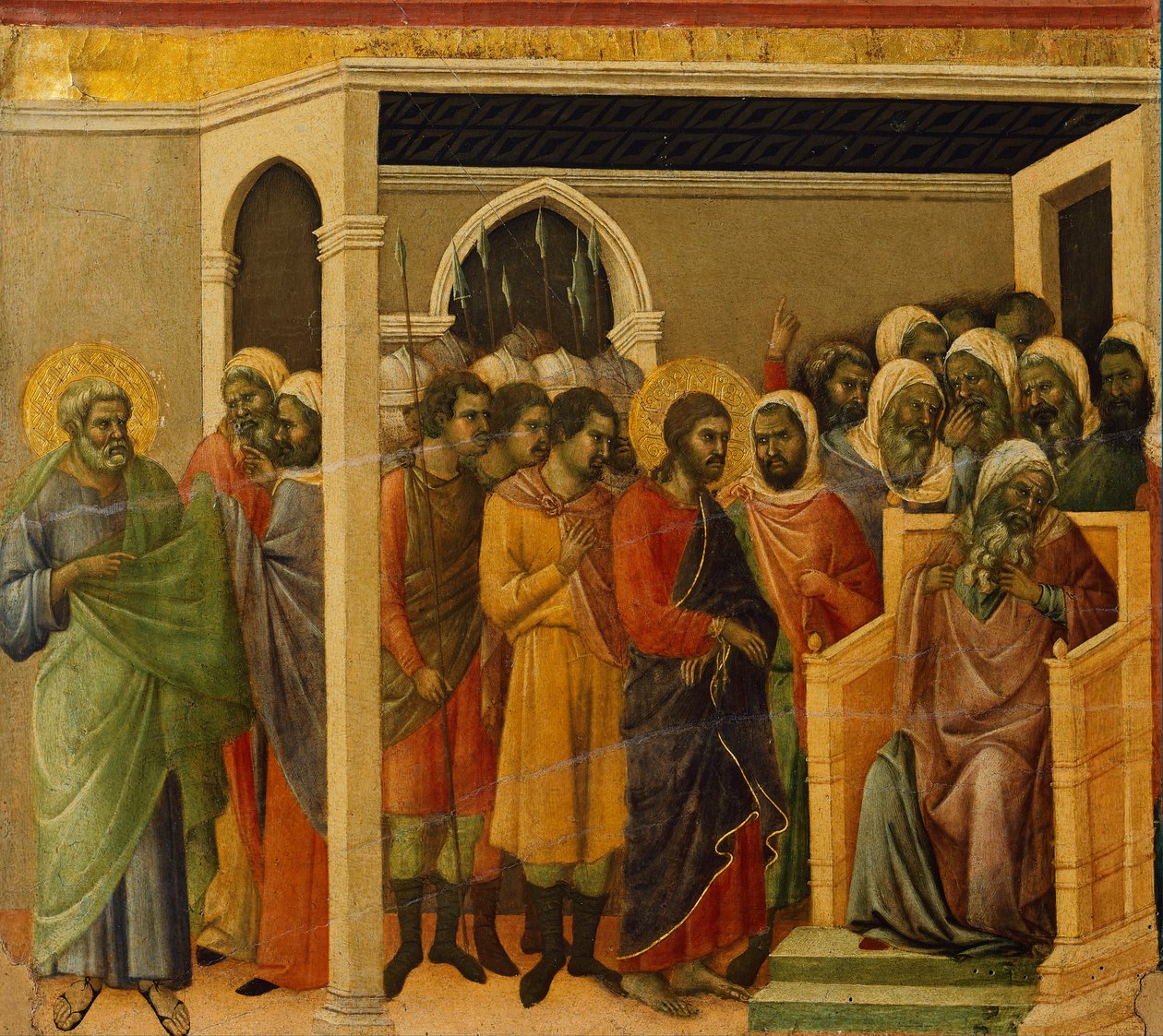 Christus vor Kaiphas (Detail) von Duccio di Buoninsegna