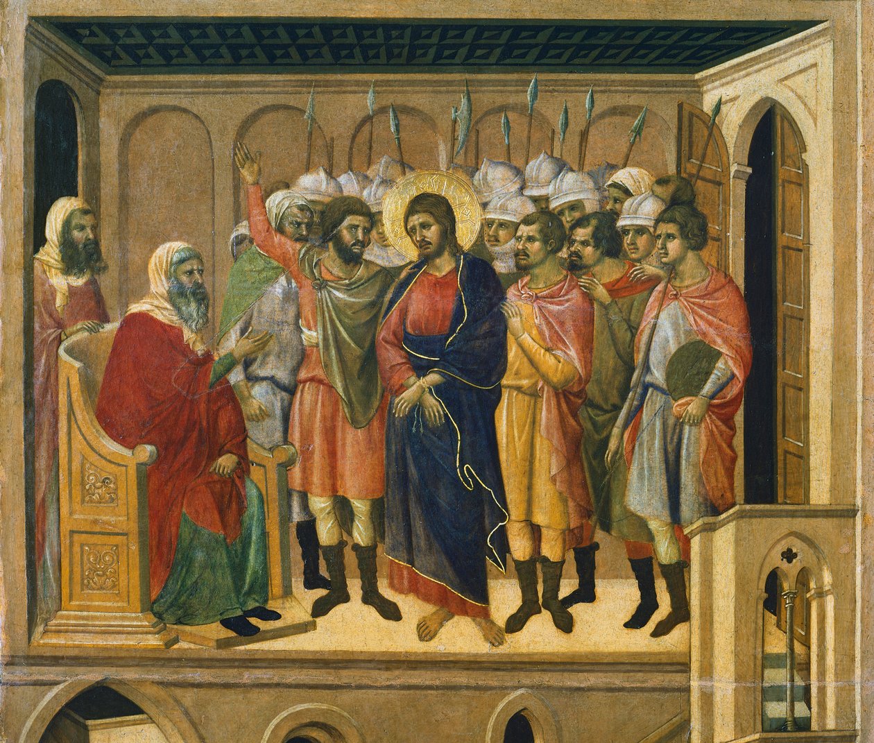 Christus vor dem Hohenpriester (Detail) von Duccio di Buoninsegna