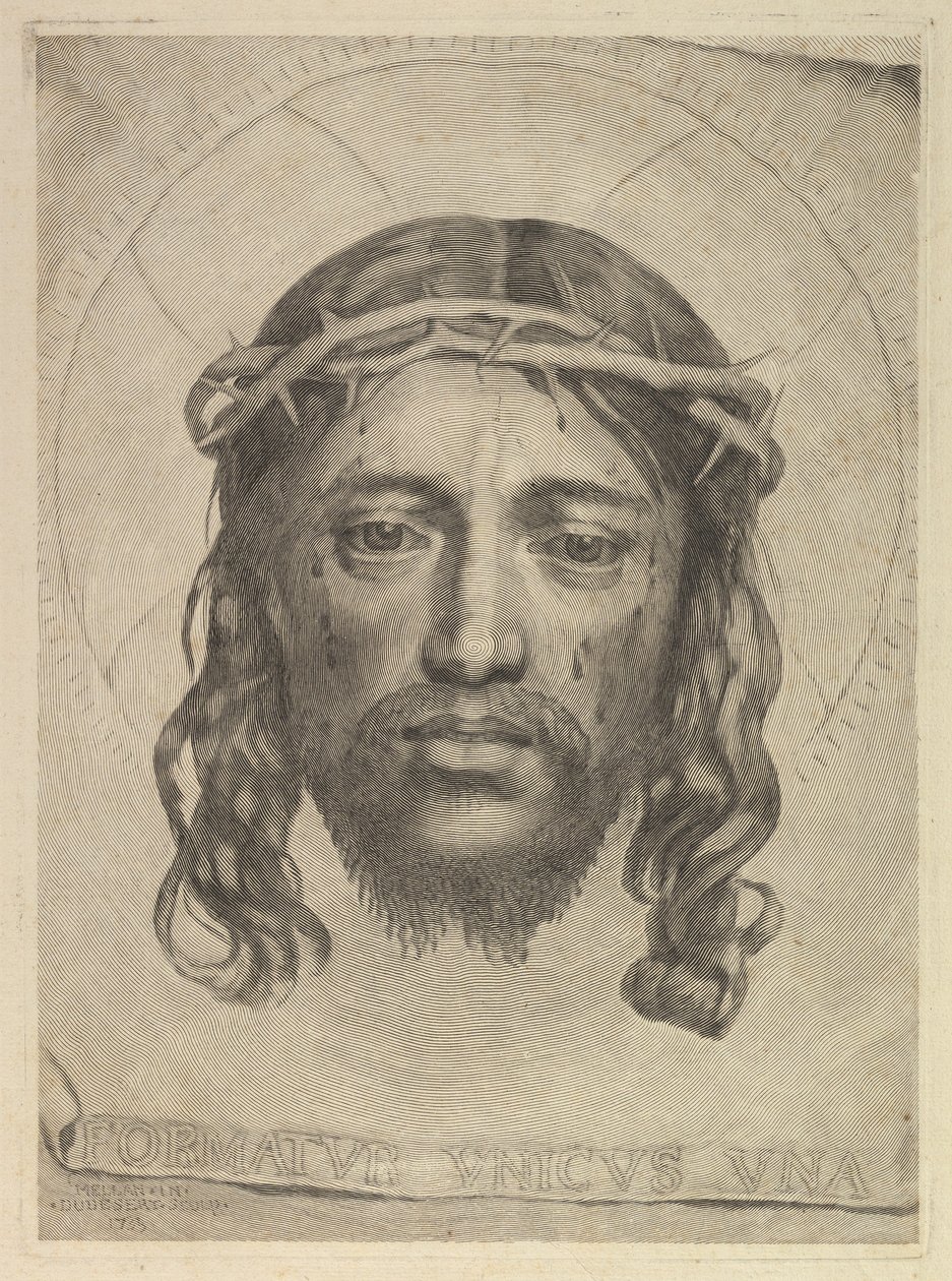 Gesicht von Christus auf dem Schleier der Heiligen Veronika, 1735 von Dudesert