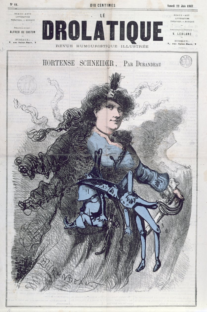Karikatur von Hortense Schneider (1833-1920) vom Titelblatt von 