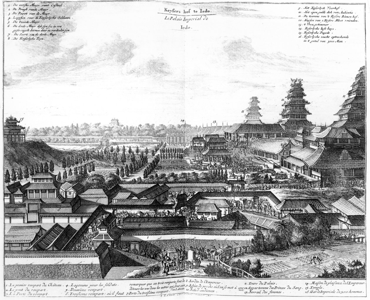 Der Kaiserpalast Edo, 1725 von Dutch School