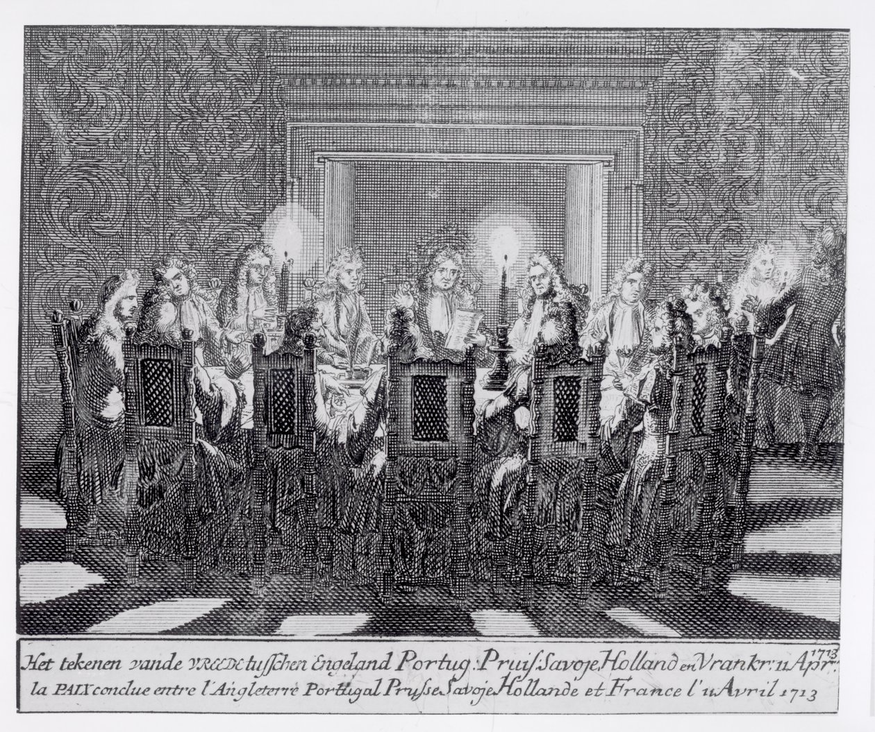 Die Unterzeichnung des Vertrags von Utrecht am 11. April 1713 von Dutch School