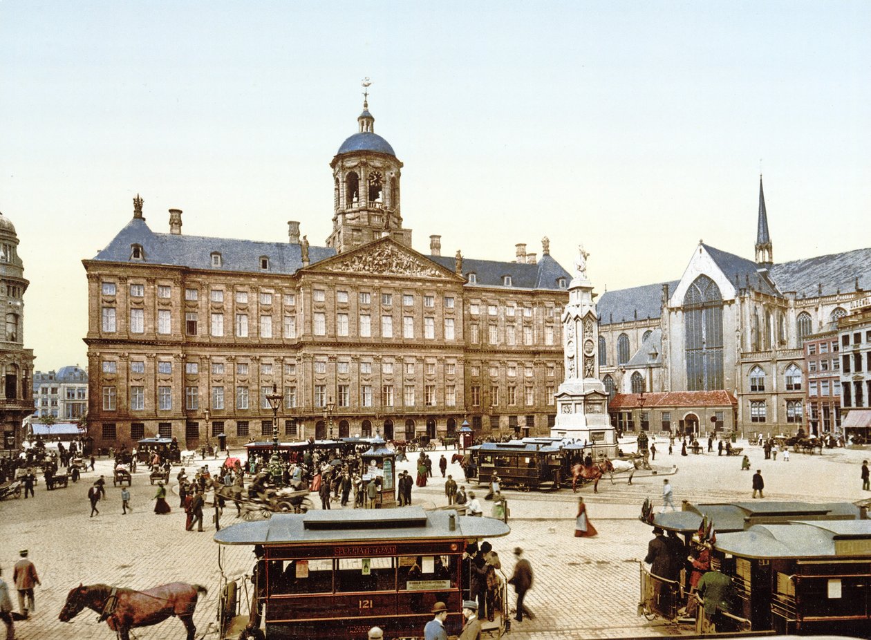 Der Königliche Palast in Amsterdam vom Dam-Platz von Dutch Photographer