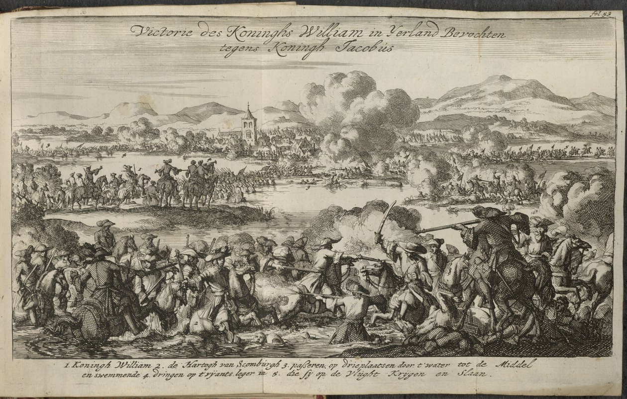 Eine Schlacht mit der Armee von Wilhelm III. von Dutch School