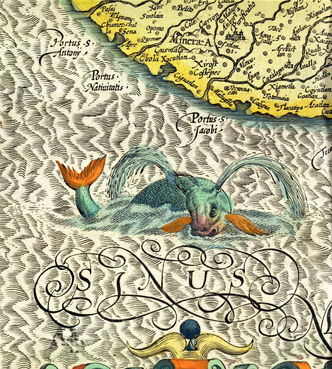 Seemonster, Detail aus Mercators 