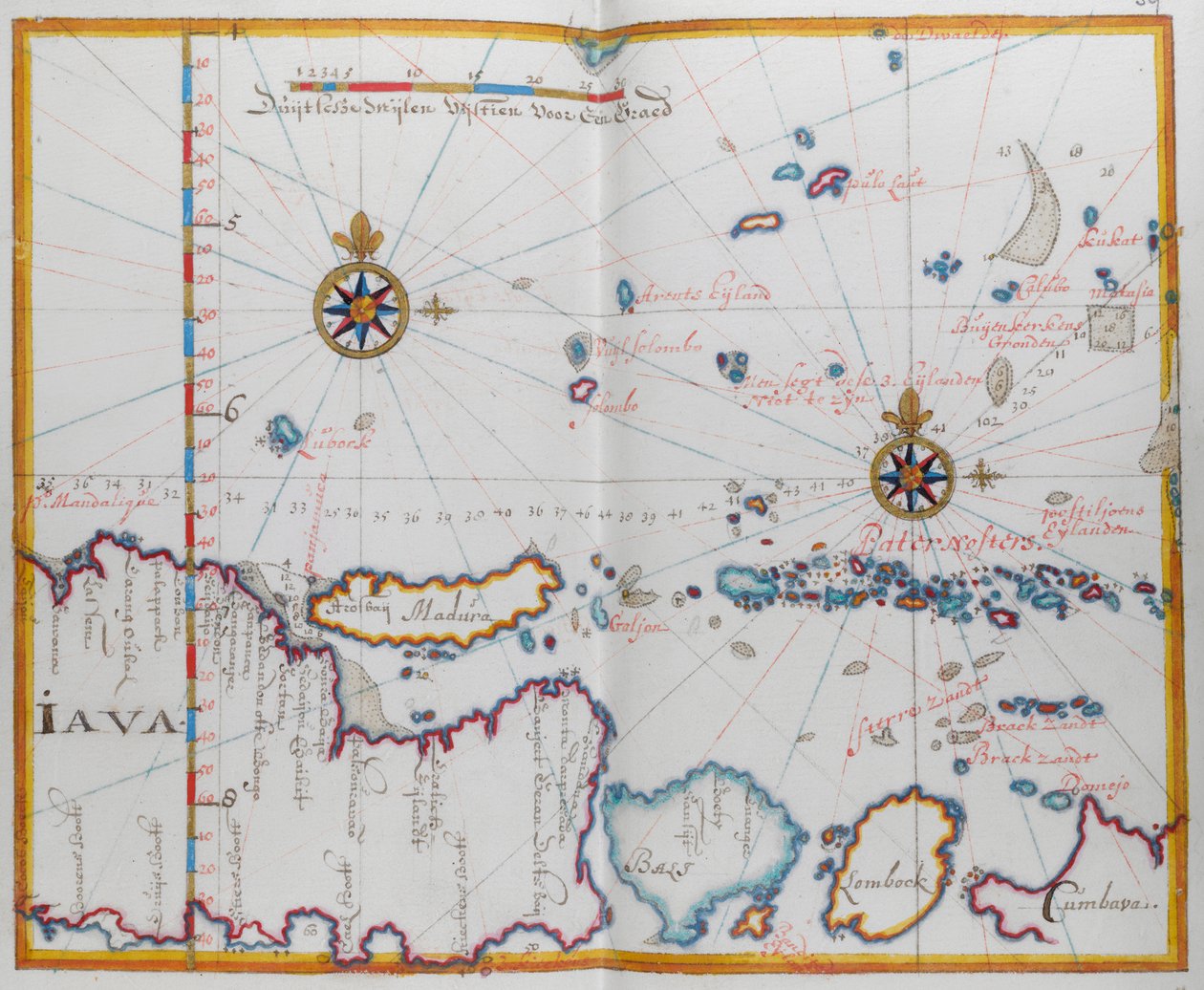 Karte der Inseln Java; Madura; Bali und andere Inseln von Dutch School