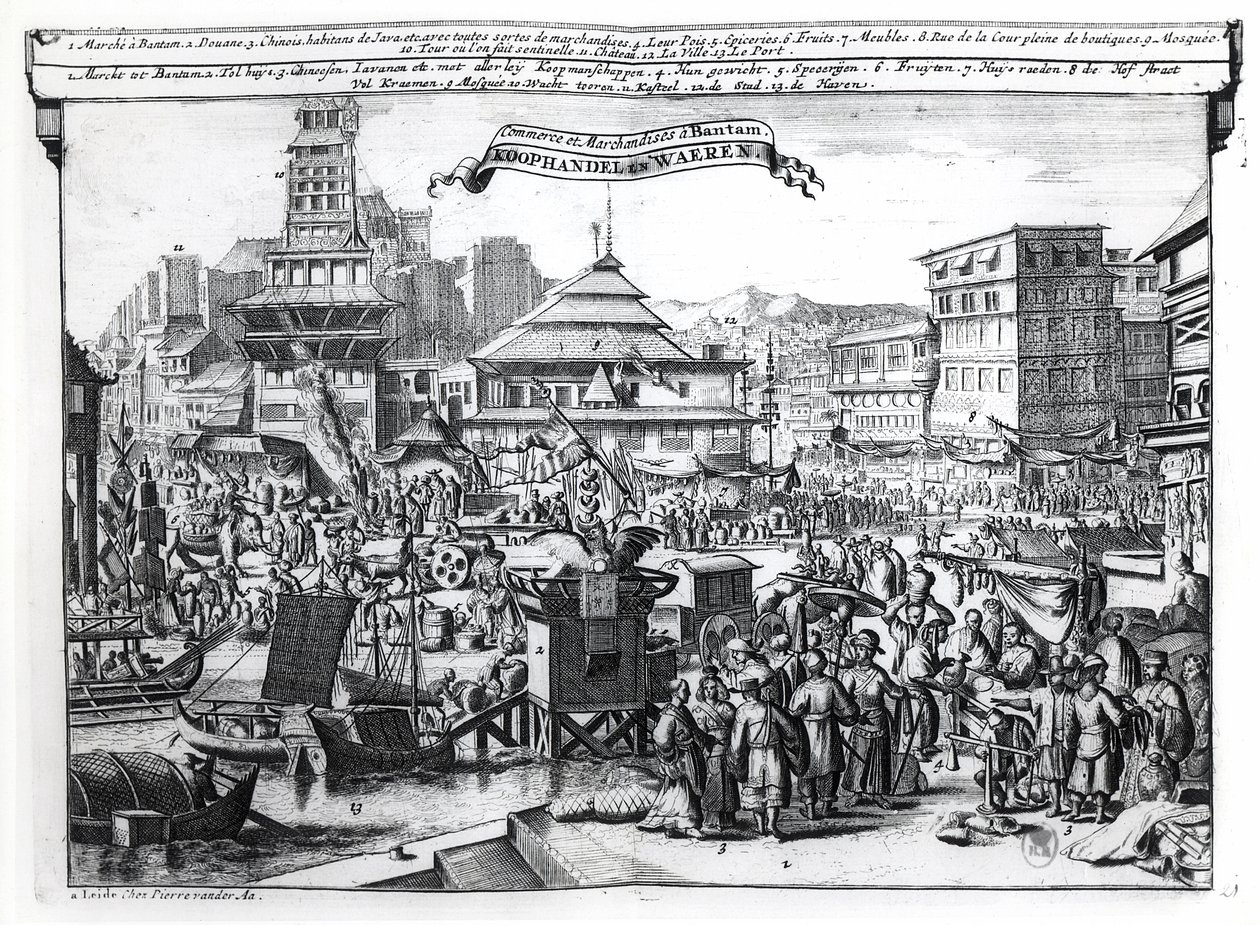 Der Markt in Bantam, Java von Dutch School