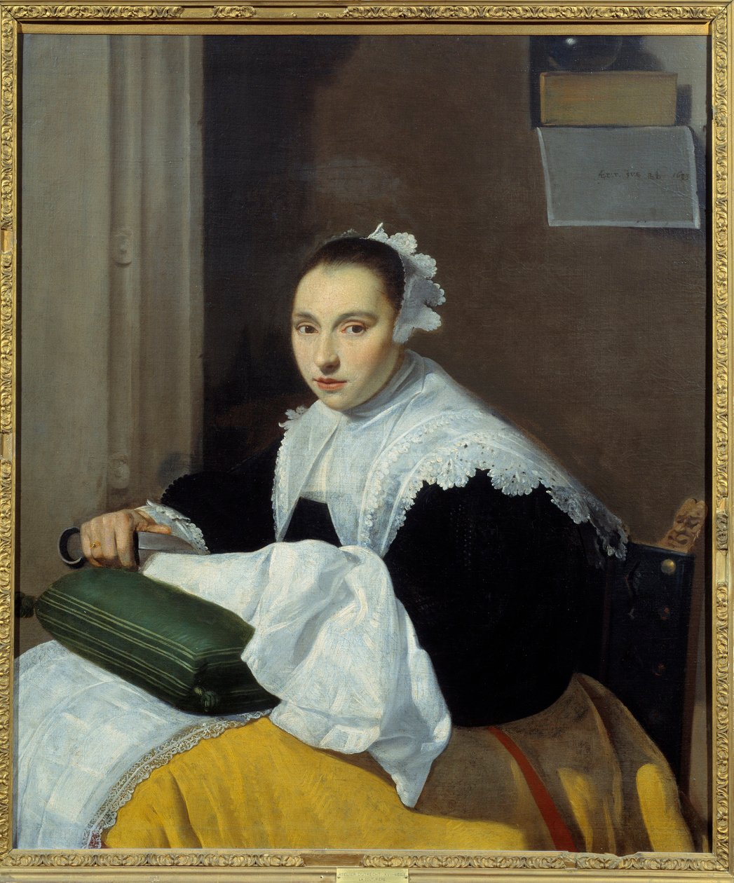 Die Näherin. Gemälde der Schule von Utrecht von Dutch School