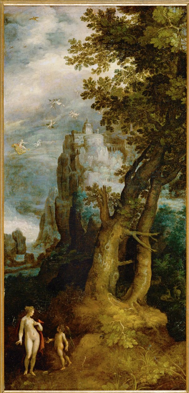 Venus und Amor vor dem Schloss der Liebe, nach 1603 von Dutch School