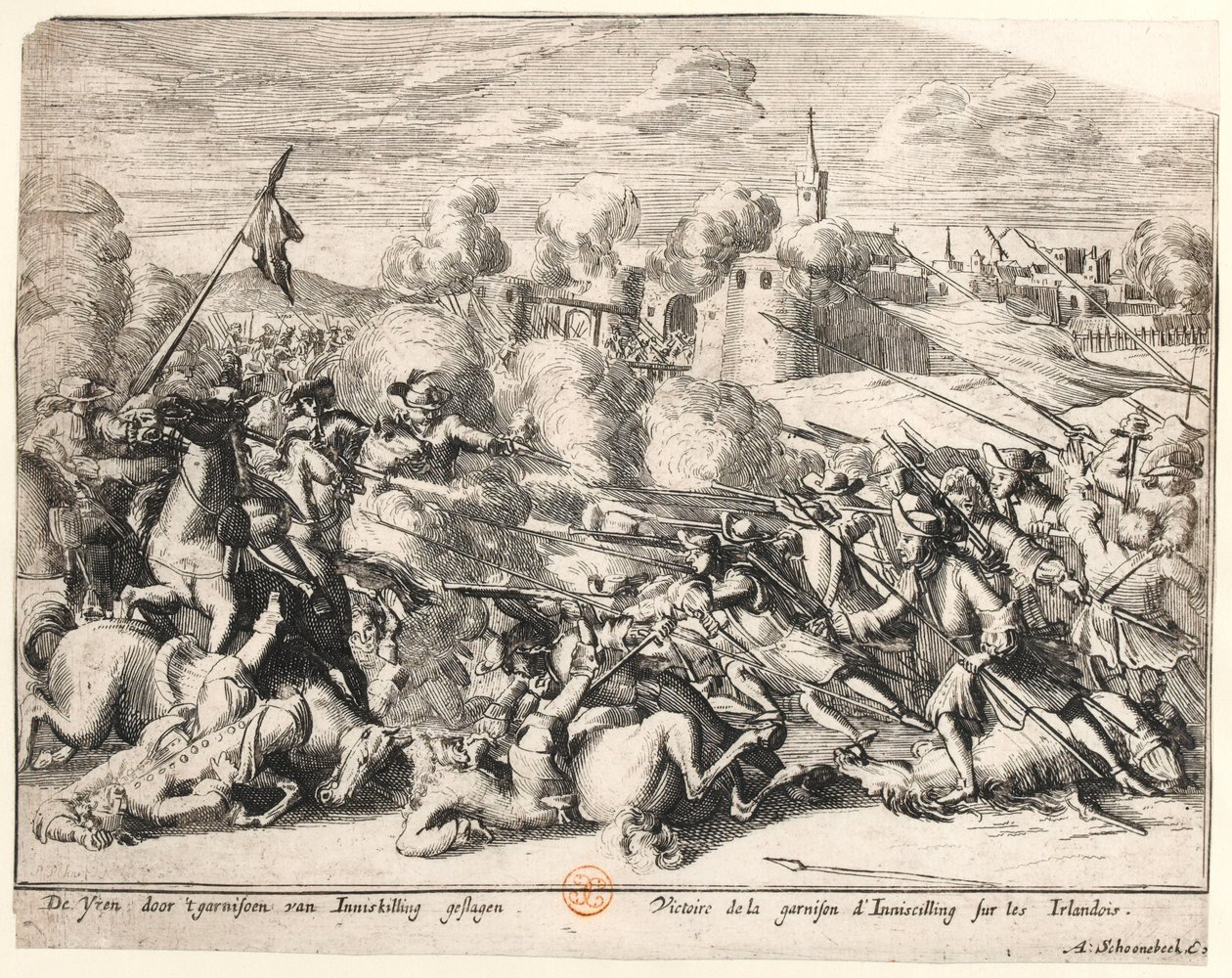 Sieg der Garnison von Enniskillen über die Iren 1689, ca. 1691 von Dutch School