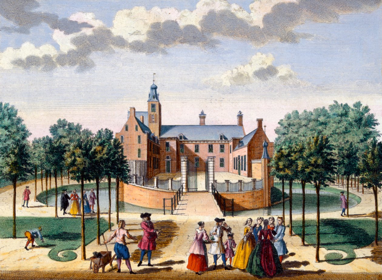 Blick auf das Haus Adrichem, aus Het Zeganpralent Kennemerlant von Hendrick de Leth und Matthias Brouerius Van Nidek, veröffentlicht um 1700-1730 von Dutch School