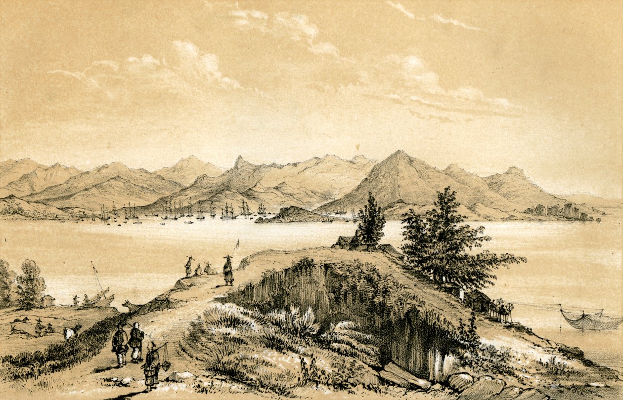 Die Bucht und Insel von Hongkong, 1847 von E Gilks