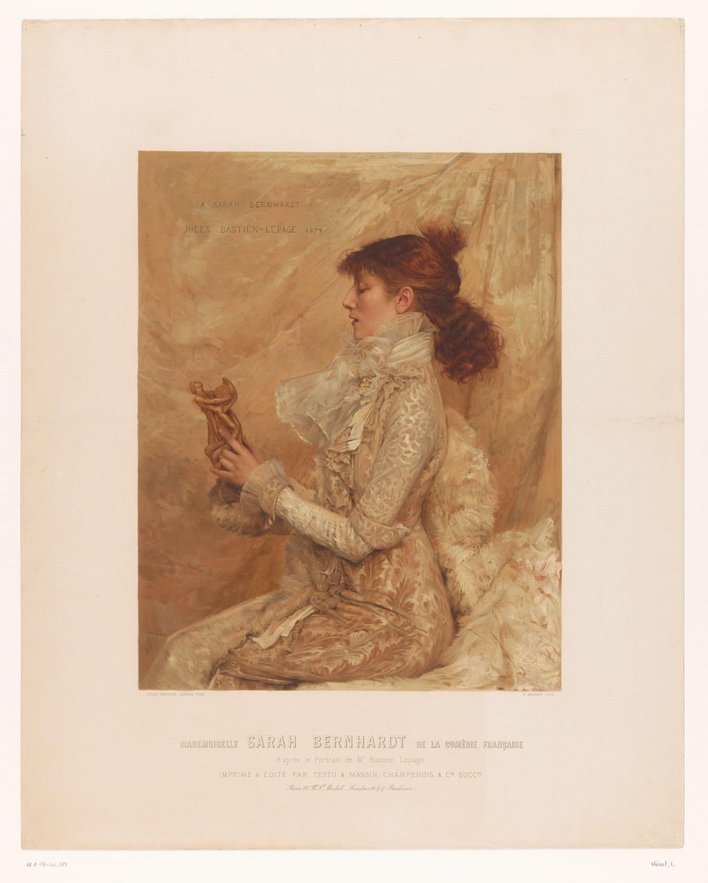 Porträt von Sarah Bernhardt von E. Mémet