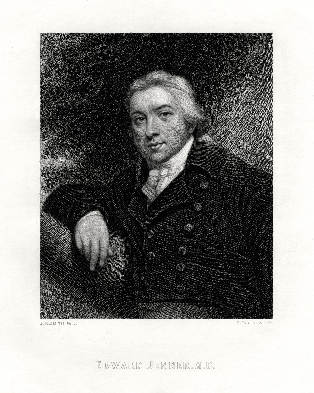 Edward Jenner, englischer Landarzt, 19. Jahrhundert von E. Scriven