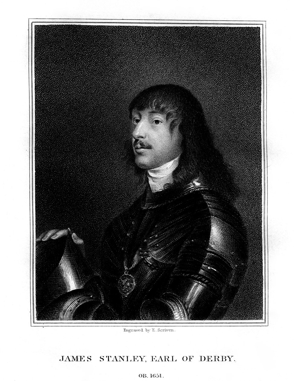 James Stanley, 7. Earl of Derby, Royalistischer Unterstützer, 1824 von E. Scriven