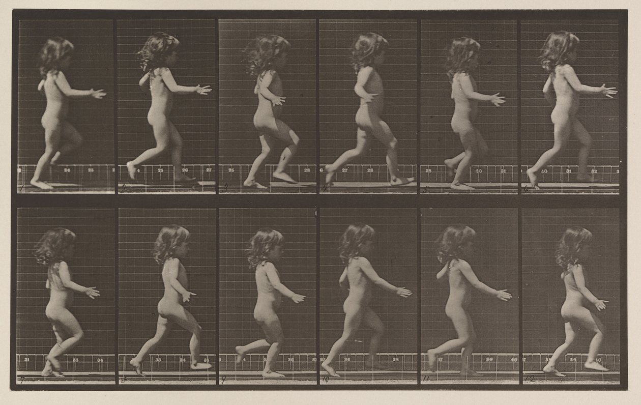 Tafel Nummer 469. Kind, laufend, 1887 von Eadweard Muybridge