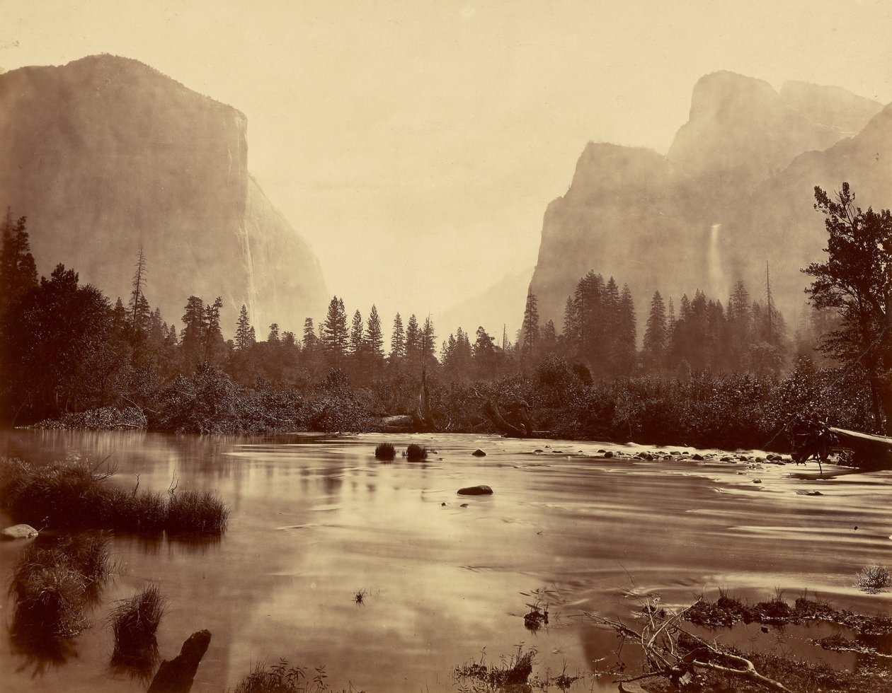Tal des Yosemite, von Rocky Ford von Eadweard Muybridge