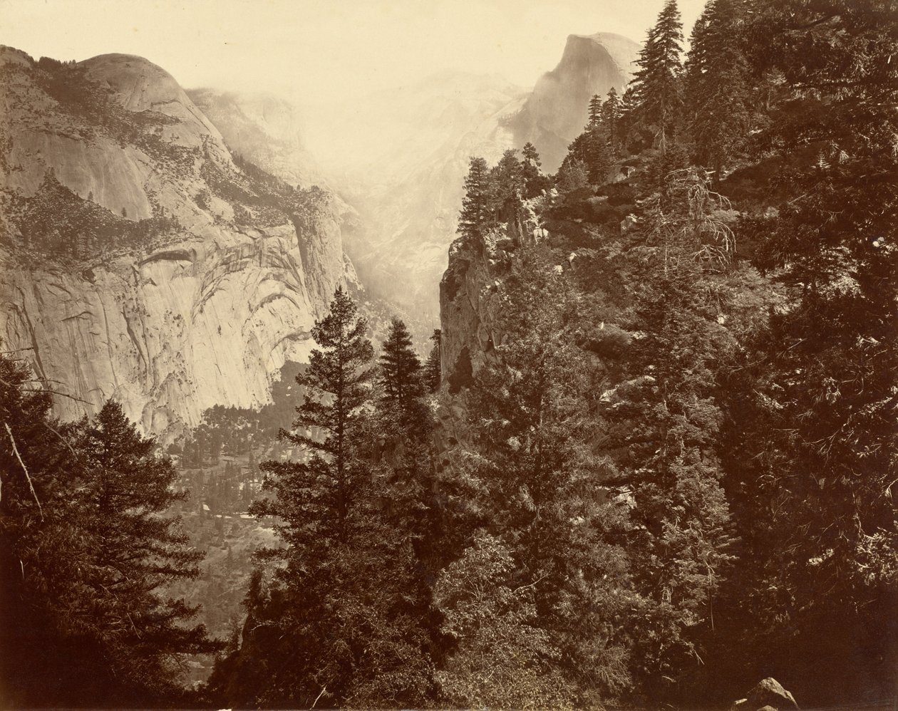 Tenaya Canyon vom Union Point, Yosemite-Tal, 1872 von Eadweard Muybridge