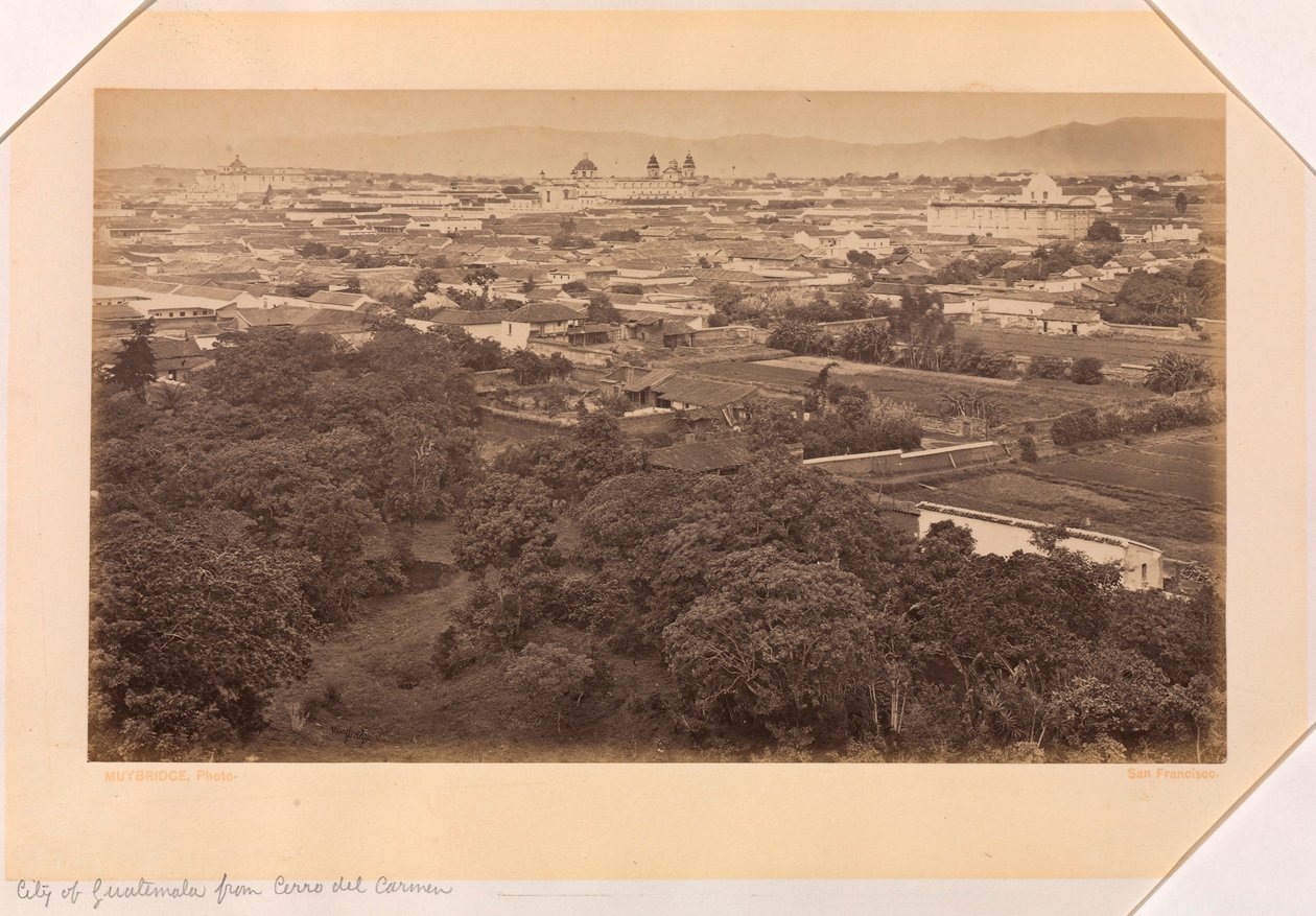 Stadt Guatemala vom Cerro del Carmen, Guatemala von Eadweard Muybridge