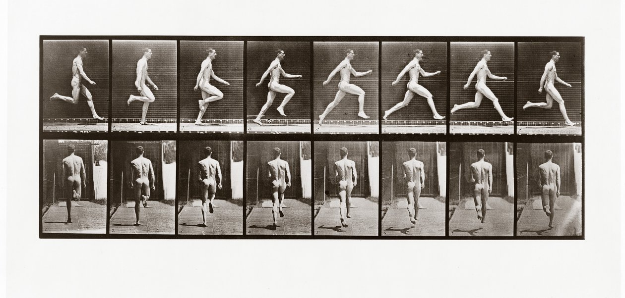 Mann läuft, Tafel 65 aus Animal Locomotion, 1887 von Eadweard Muybridge