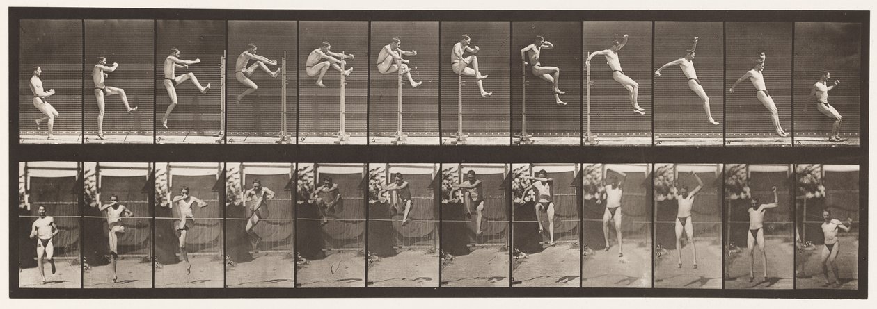 Tafel 152. Springen; gerader Hochsprung (Schuhe) von Eadweard Muybridge