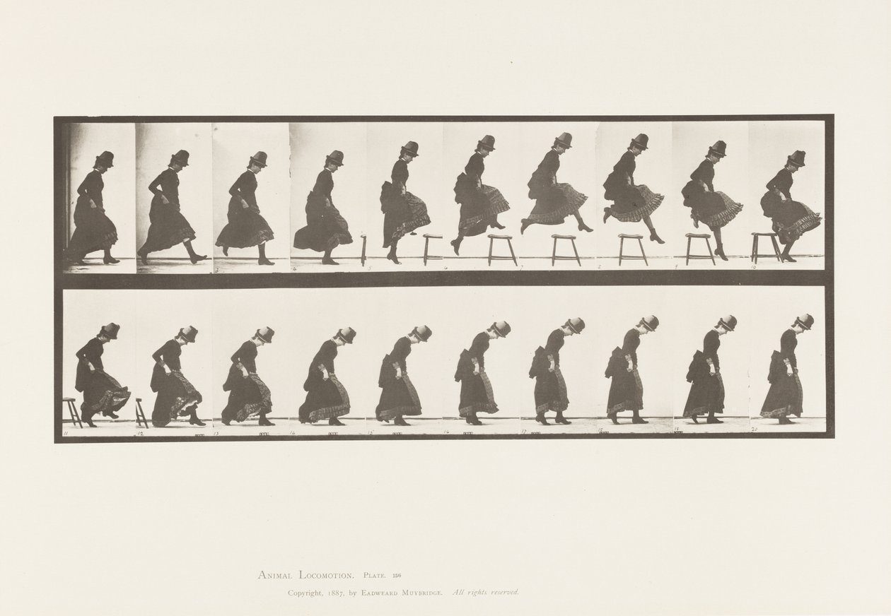 Tafel 156. Springen; Laufen, gerader Hochsprung von Eadweard Muybridge