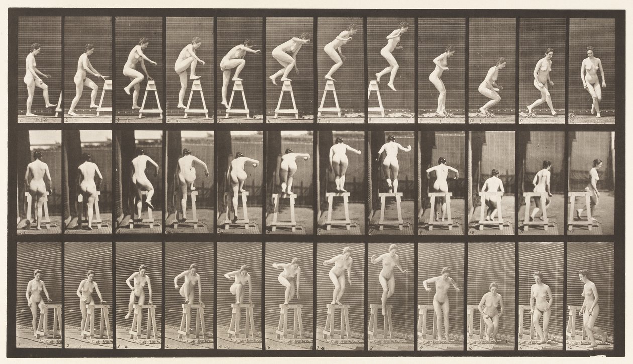 Tafel 171. Auf ein Gestell treten; Herunterspringen, Drehen von Eadweard Muybridge