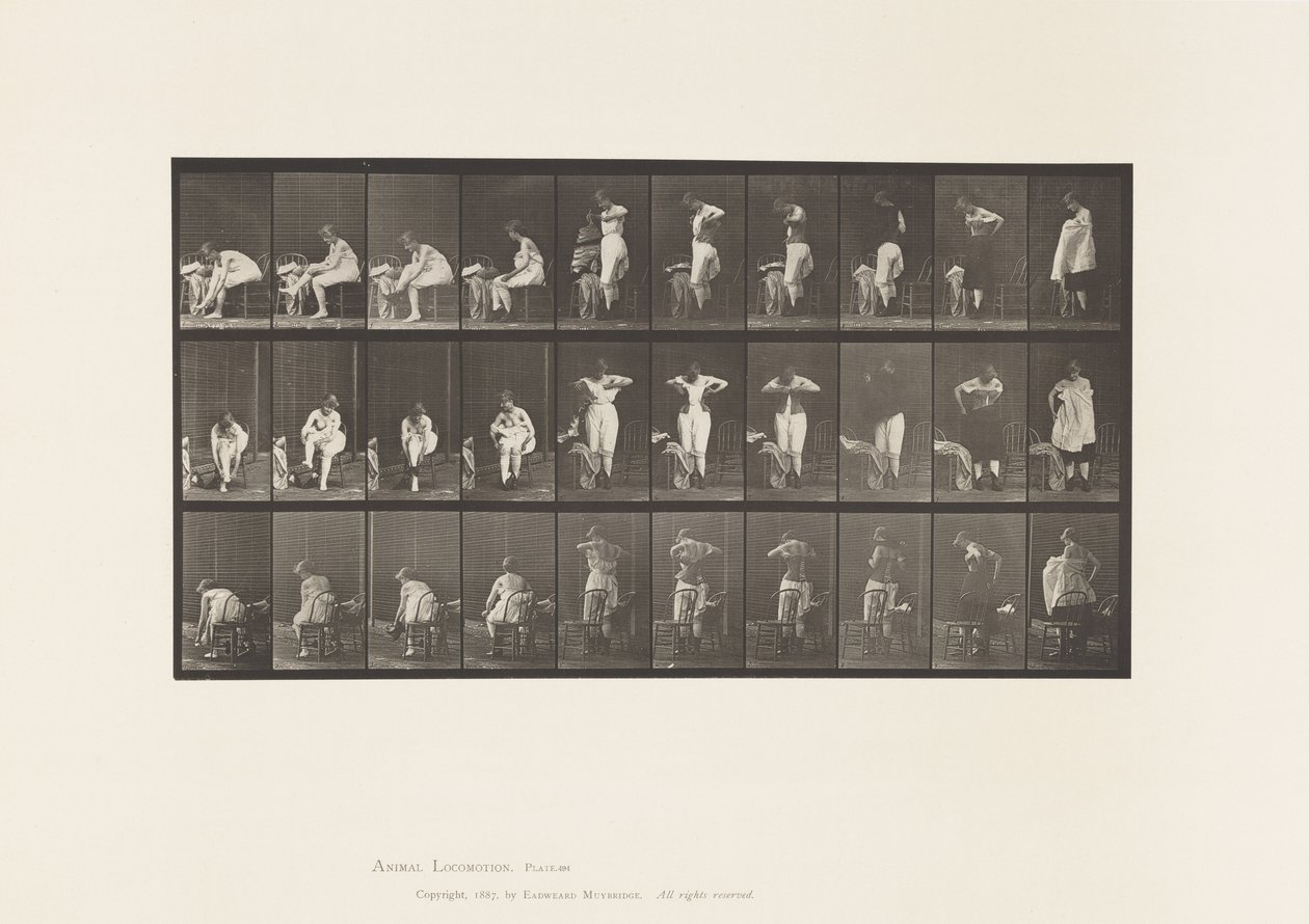 Platte 494. Verschiedene Phasen der Toilette von Eadweard Muybridge