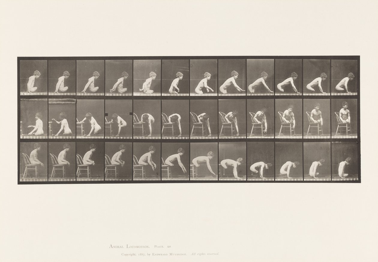 Platte 538. Doppelte Amputation der Oberschenkel; Junge; A, Vorwärtsbewegung von Eadweard Muybridge