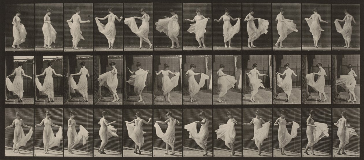 Tafel Nummer 192. Tanzen (fantasievoll) von Eadweard Muybridge