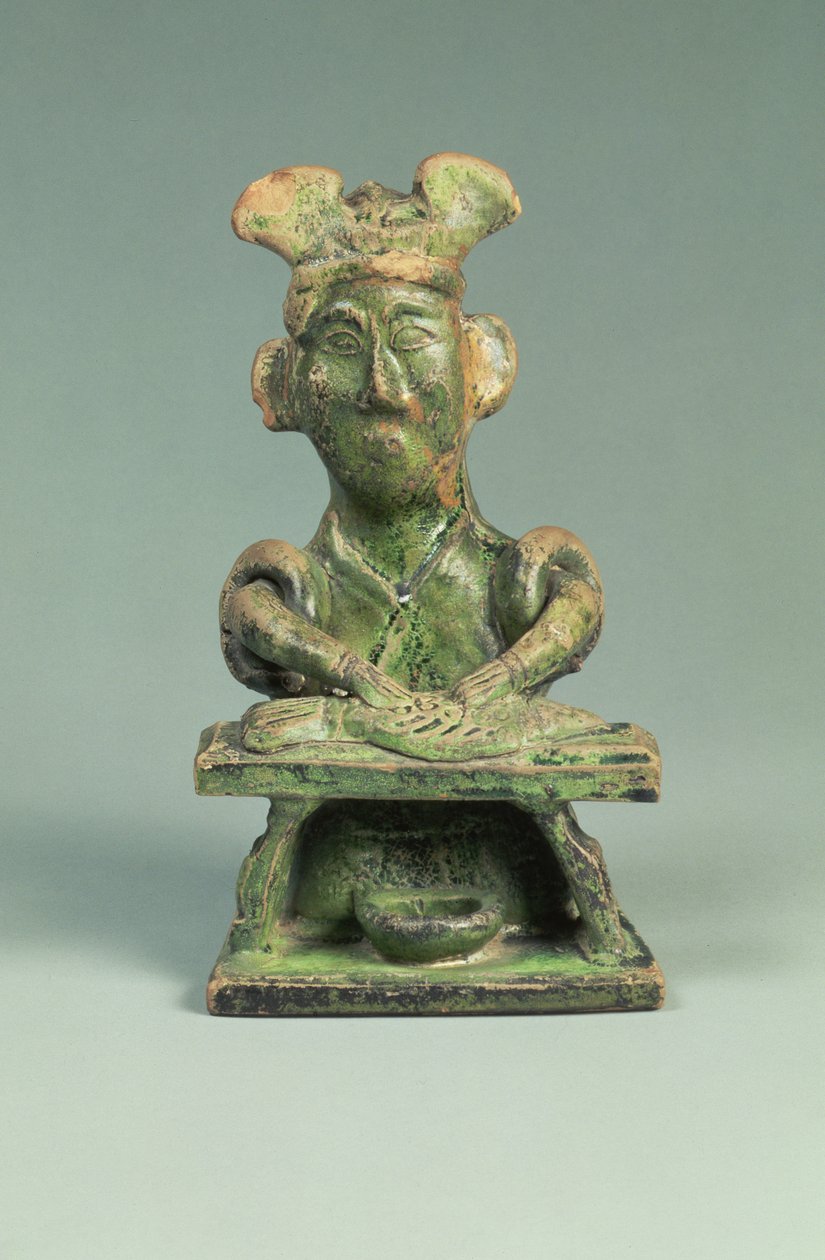 Figur eines Fischhändlers, Grabartefakt, Östliche Han-Dynastie, 25-220 (Irdenware) von Eastern Han Dynasty Chinese School