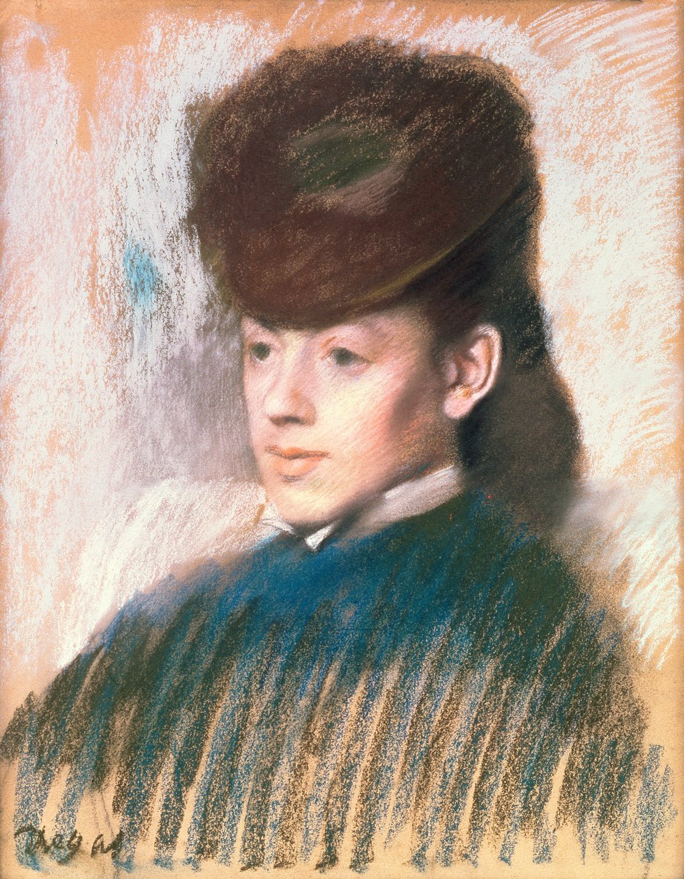 Mademoiselle Malo, ca. 1875 (Pastell auf braunem Papier) von Edgar Degas