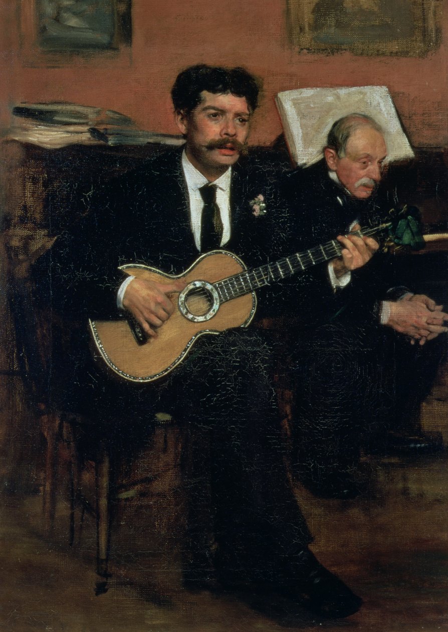 Porträt von Lorenzo Pagans (1838-83), spanischer Tenor, und Auguste Degas (1807-74), der Vater des Künstlers, ca. 1871-72 von Edgar Degas