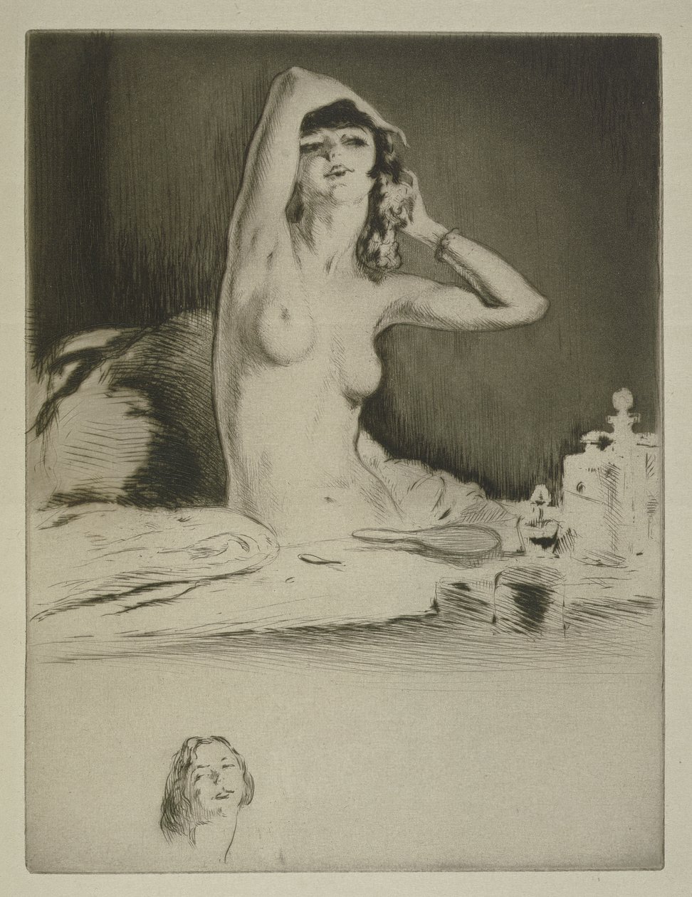 Eine Frau bei ihrer Toilette, Illustration für 