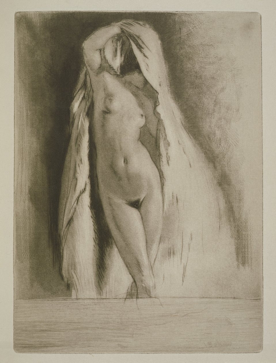 Eine Frau in ein Tuch gehüllt, Illustration für 