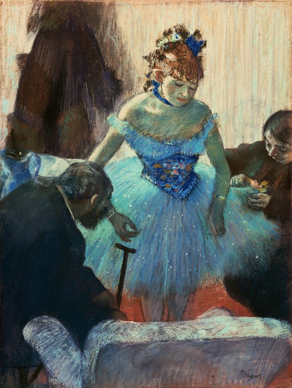Eine Balletttänzerin in ihrem Ankleidezimmer von Edgar Degas