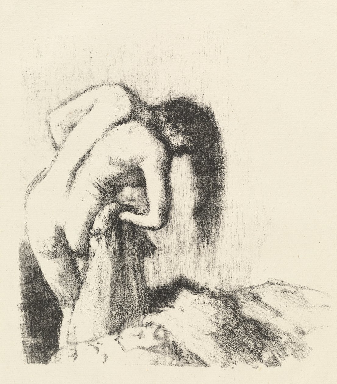 Nach dem Bad (La sortie du bain (Petite planche)) von Edgar Degas