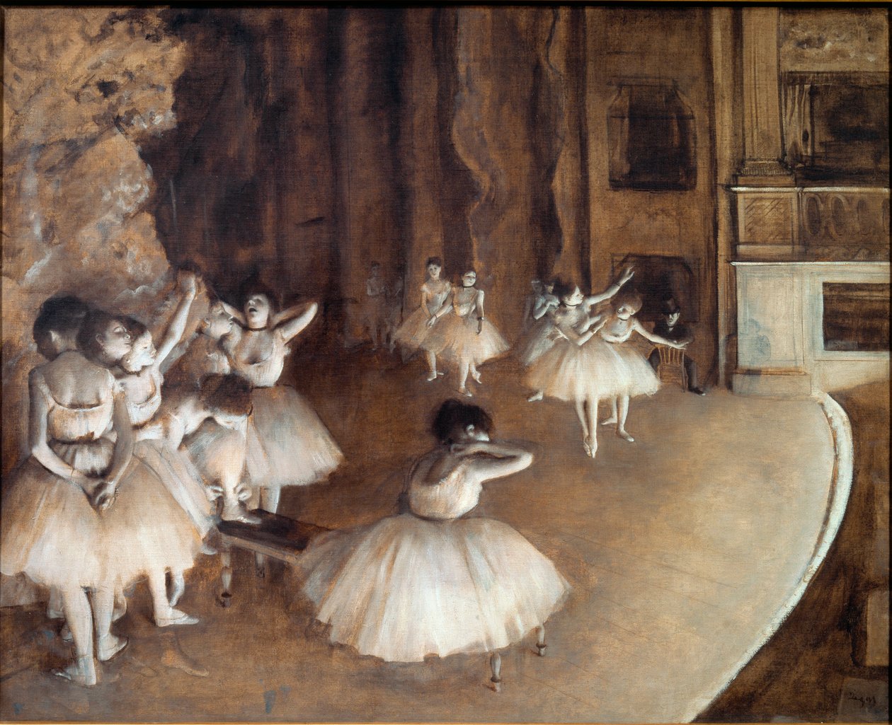 Ballettprobe auf der Bühne von Edgar Degas