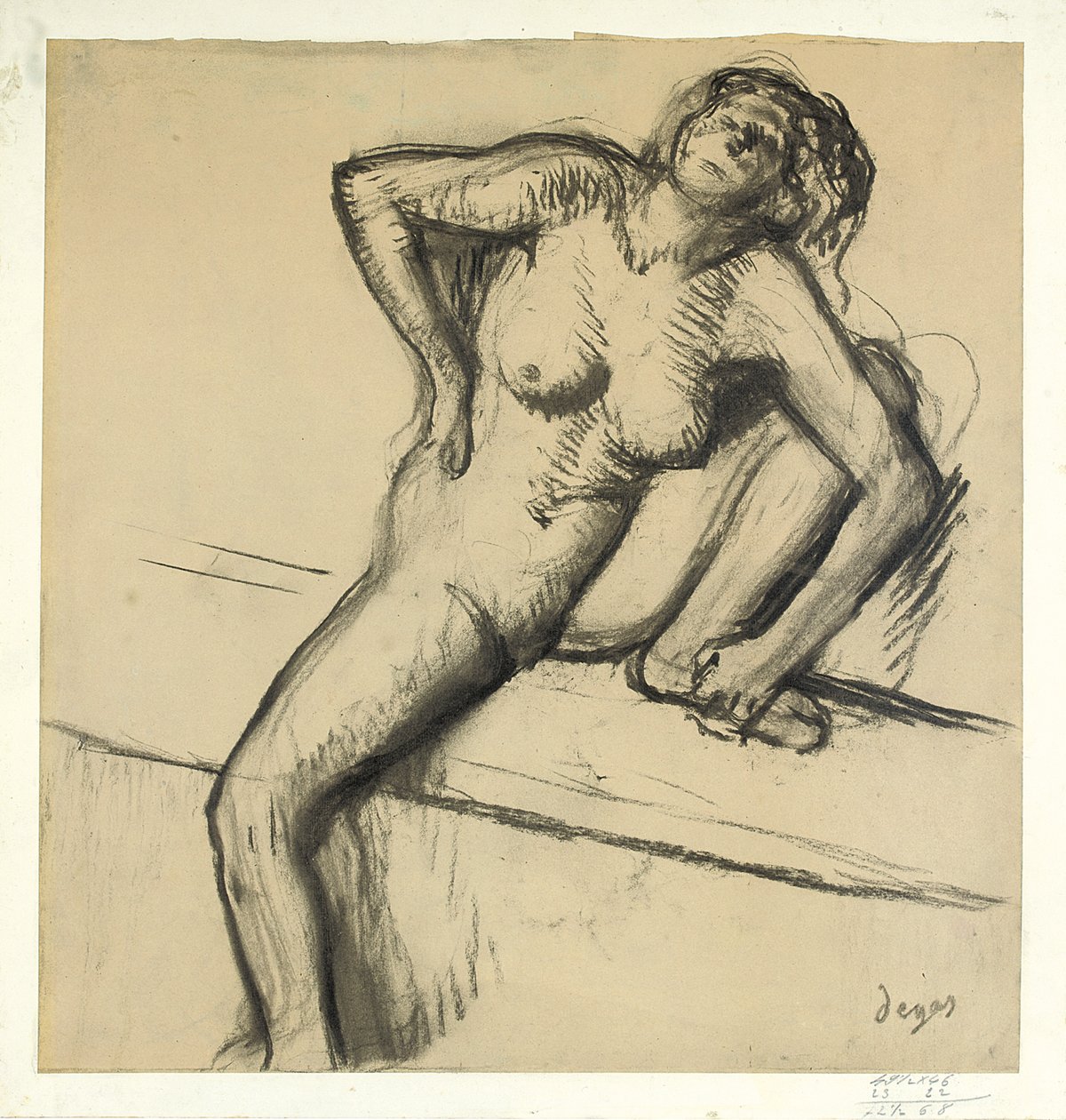 Kauernder Akt von Edgar Degas